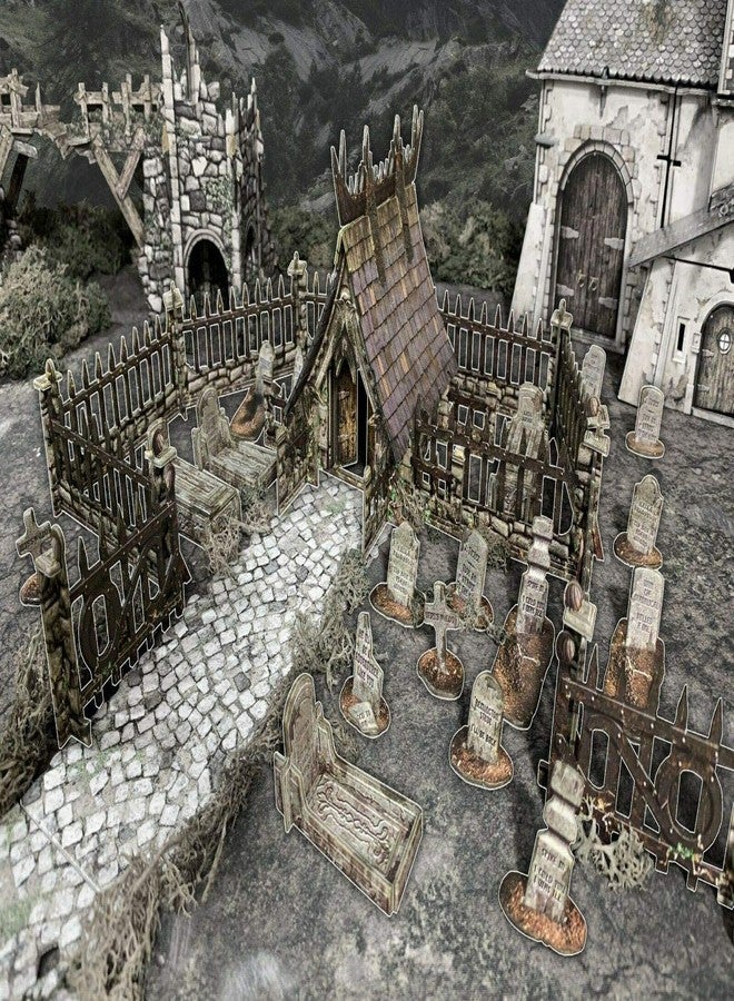 Battle Systems Fantasy Terrain Graveyard - 28-35mm DND D&D RPG Wargames Historical/Fantasy Card Scenery - Image 1